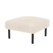 Poggiapiedi con Seduta Imbottita; Sgabello Versatile per Soggiorno o Camera; in Velluto a Coste Beige 56 × 51 × 39 cm