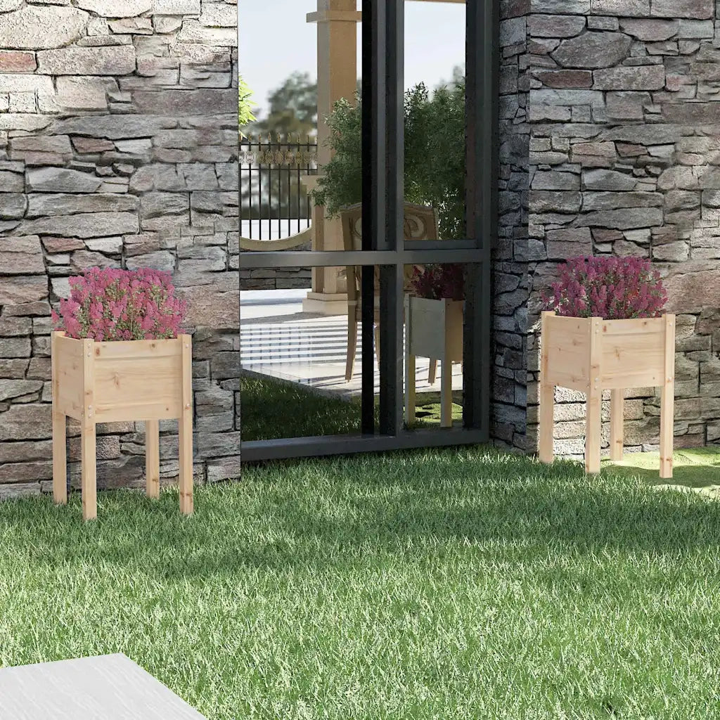 Fioriere da Giardino 2 pz 40x40x70 cm in Legno Massello di Pino cod mxl 67041