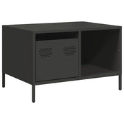 Tavolino da salotto | Tavolino da caff¨¨ | Tavolino da Soggiorno Nero 68,5x50x43,5 cm in Acciaio Laminato a Freddo
