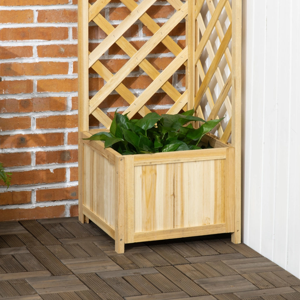 Fioriera con griglia in legno per angolo ¨C zephmum ¨C 40x40x145 cm