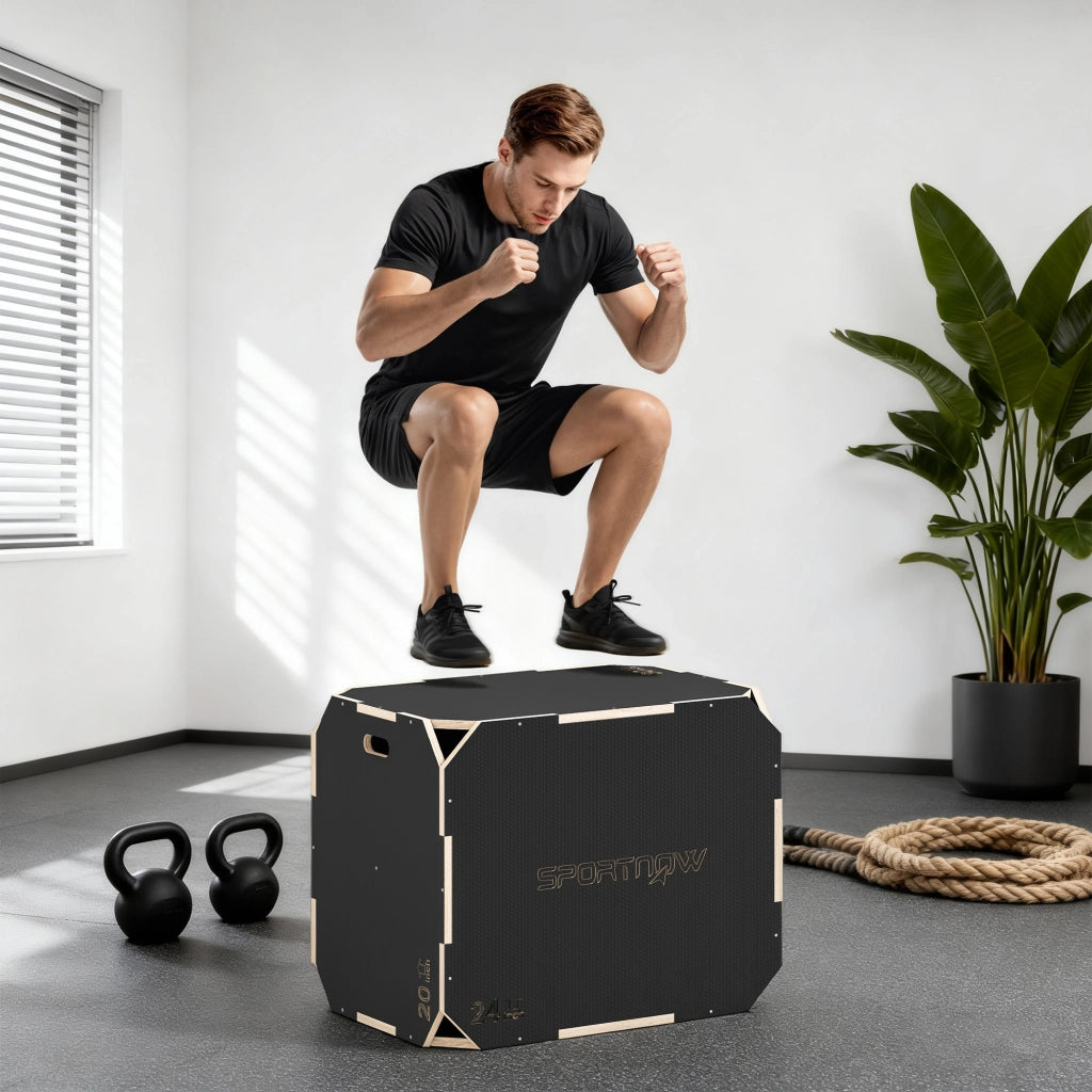 Plyo Box ¨C zephmum ¨C 3 Altezze, Legno, Nero