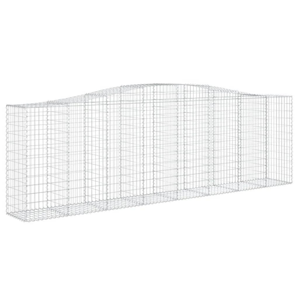 Set di 2 gabbioni ad arco per recinzione gabbia o muro di contenimento 400 x 50 x 120/140 cm ferro zincato argento 02_0041402