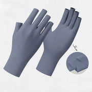 Due paia di guanti protettivi UV per donne, guanti per manicure, guanti senza dita per donne, guanti per auto con crema solare, guanti con touchscreen e dita semicurve, colore grigio scuro
