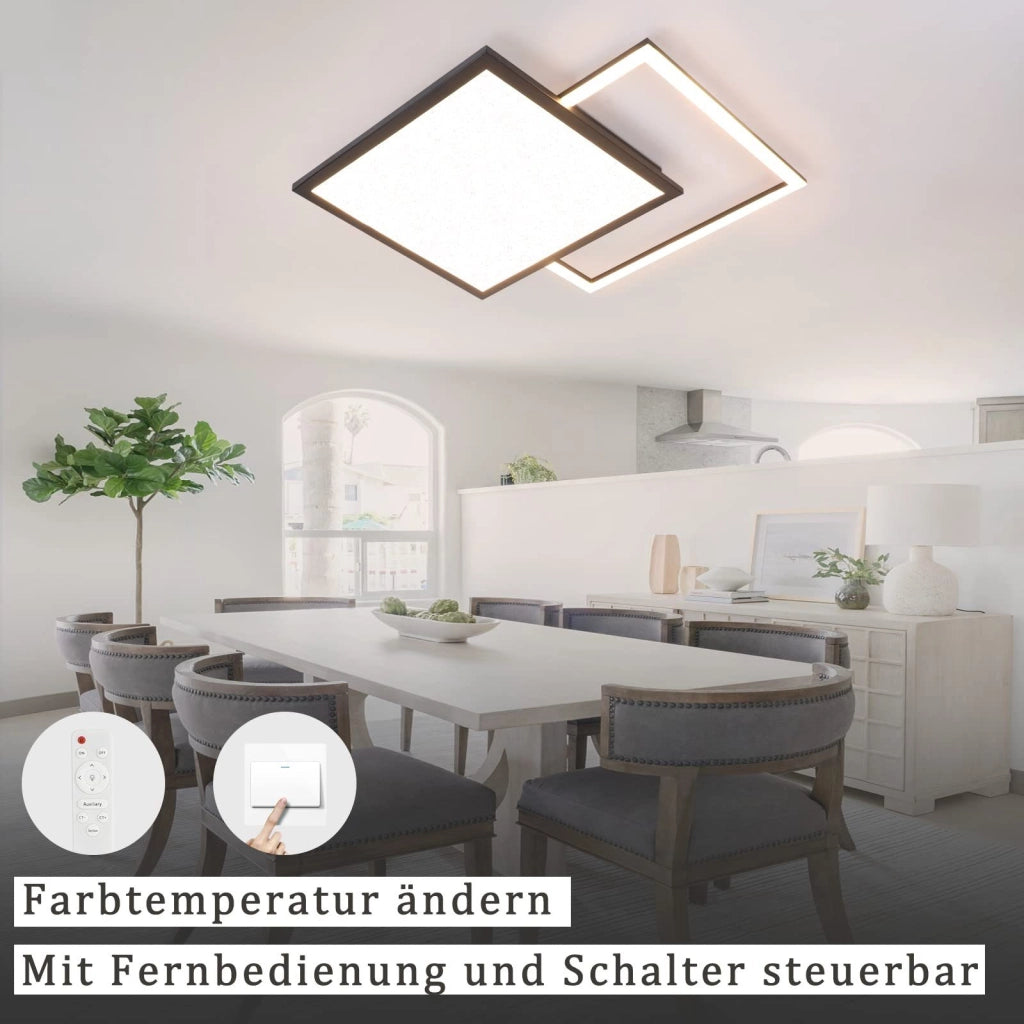 ZMH Lampada da soffitto plafoniera LED doppia stella 46W per soggiorno