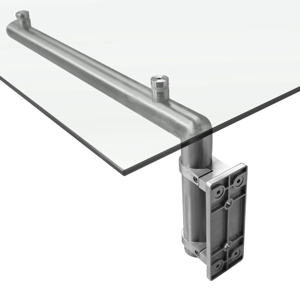 Pensilina in Vetro 120x80 cm con Staffe Acciaio Inox per Porta Ingresso