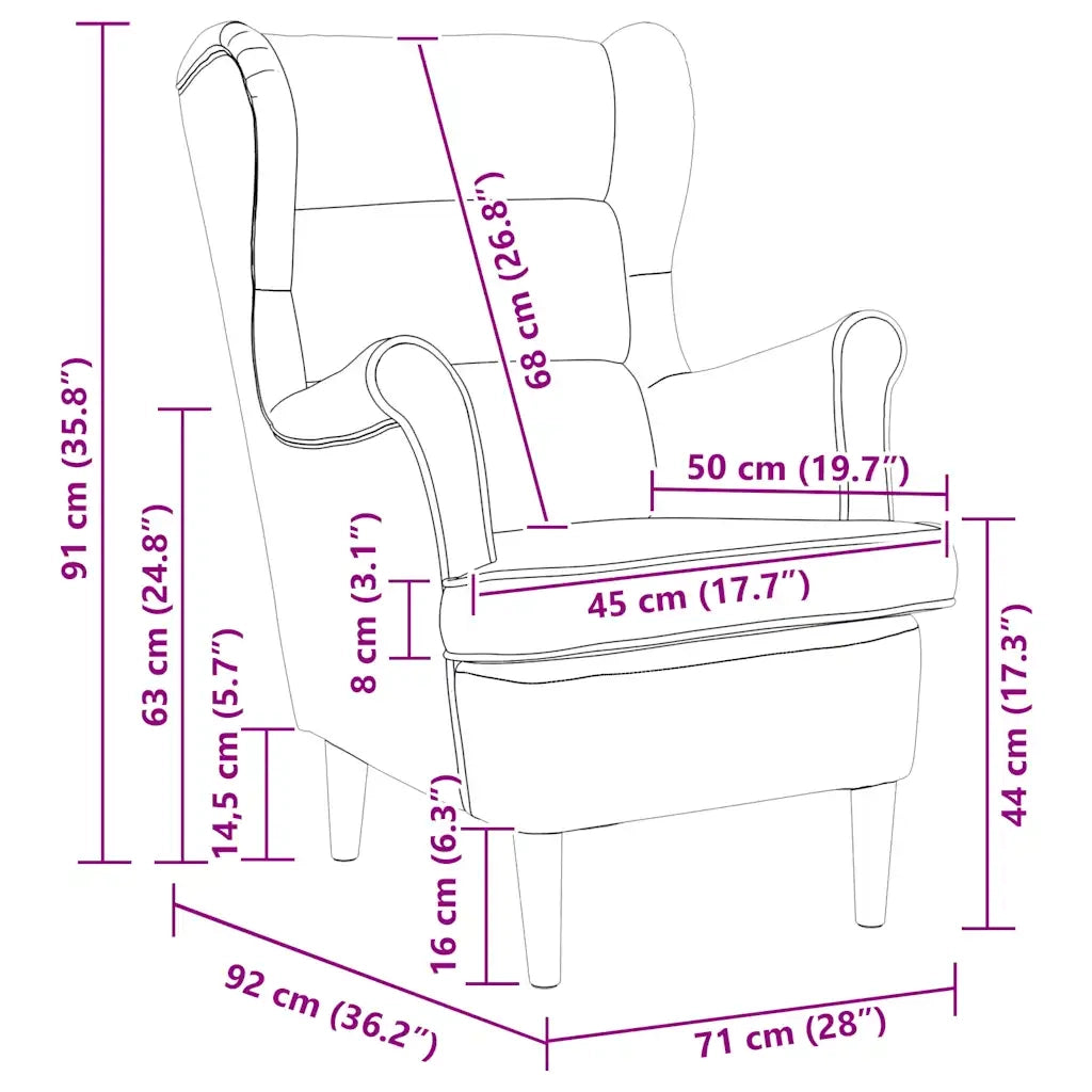 Divano Sedia-Poltrona Tortora 74x84x100 cm in Tessuto