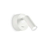 Applique Moderna Bean Round Metallo Bianco Led 3W 3000K Luce Calda