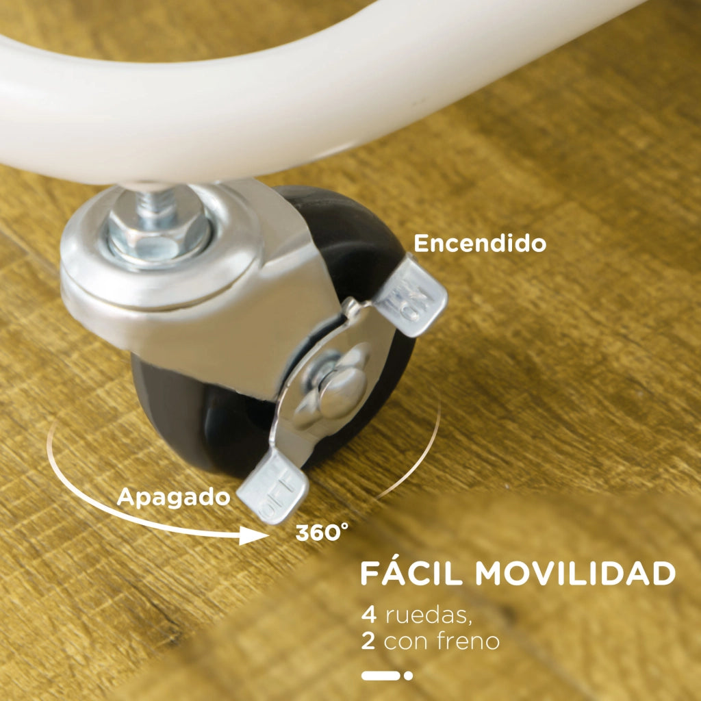 Carrello Multiuso con Cassetti e Ruote ¨C zephmum ¨C Bianco 42x38x86,5 cm