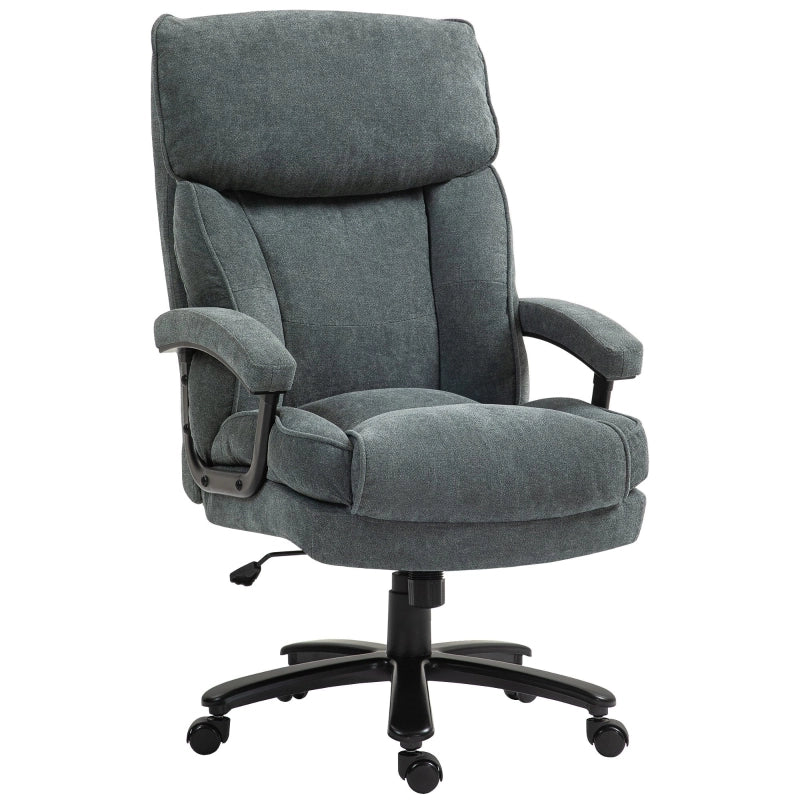 Sedia da ufficio ergonomica con funzione dondolo e altezza regolabile, supporto fino a 200 kg in poliestere grigio