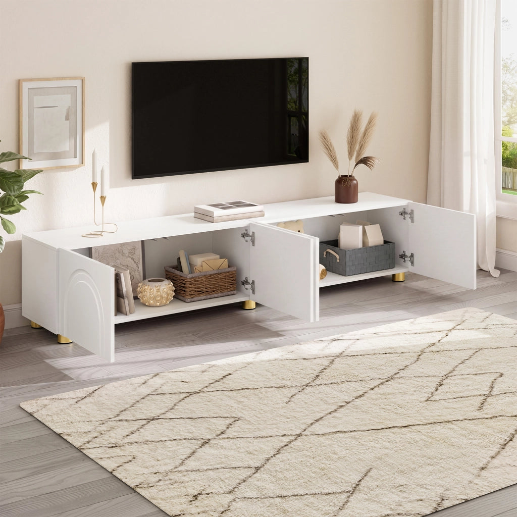 TV-Schrank bianco in MDF e truciolare lunghezza 180 cm