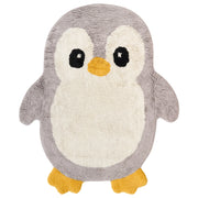 Tappeto per bambini taftato in cotone grigio 100 x 120 cm a forma di pinguino