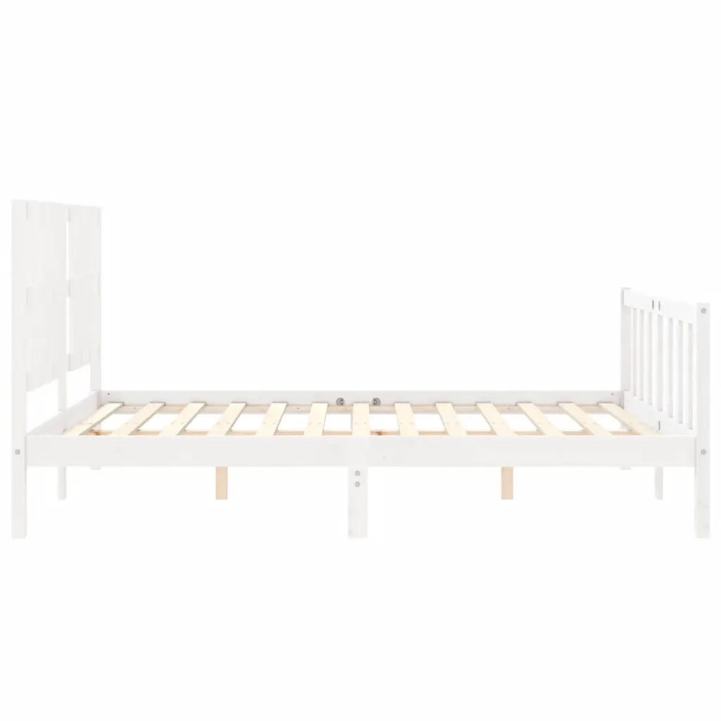 Giroletto senza Materasso Bianco 160x200 cm Legno Massello Pino 3192242