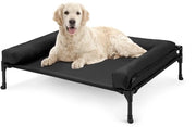 Letto Esterno per Cani di Medie Dimensioni, Letto per Cani con Ventilazione Removibile, Letto da Campo per Cani Lavabile, Nero 89 x 56 x 18 cm