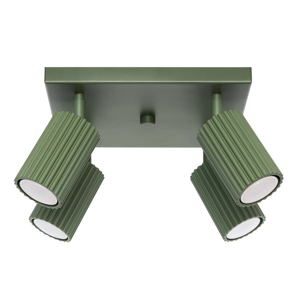 Plafoniera quadrata moderna verde oliva 25cm 4xGU10 GRAVIO