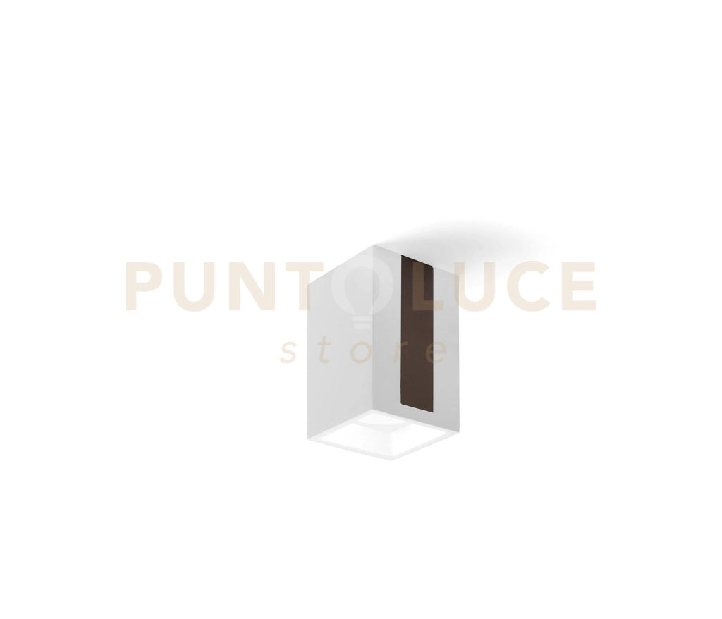 THERA Lampada da soffitto 1 luce attacco GU10 in gesso bianco con rifinitura Bronzo