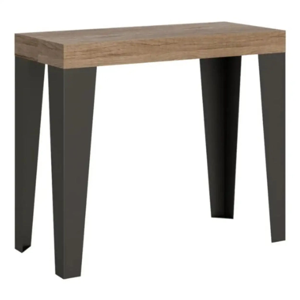 Consolle allungabile 90x40/196 cm Flame Small Premium quercia natura gambe antracite