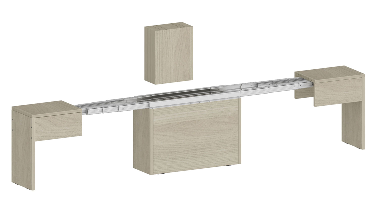 Panca Allungabile 66/290x25x45 cm Pratika Singola A Olmo Perlato