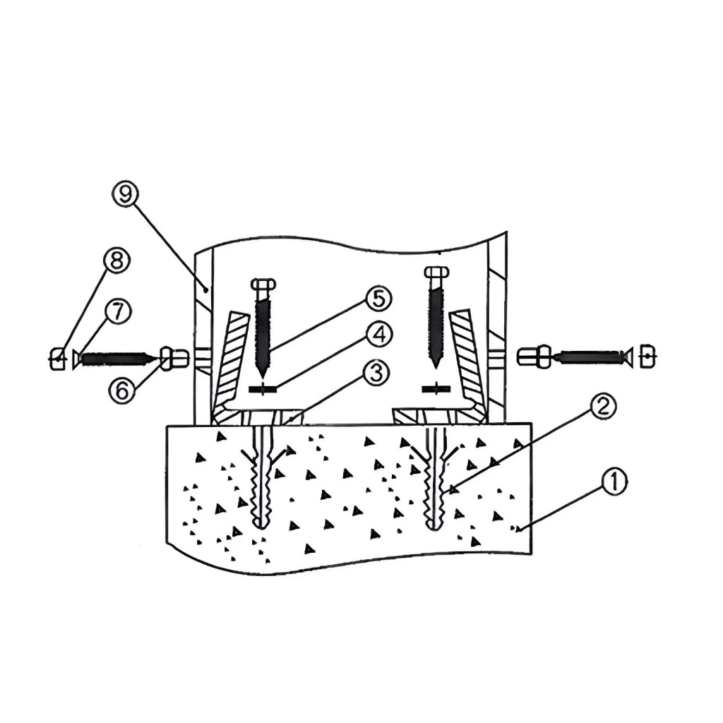 Kit completo di viti e staffe di fissaggio per sanitari a pavimento standard *** confezione 1