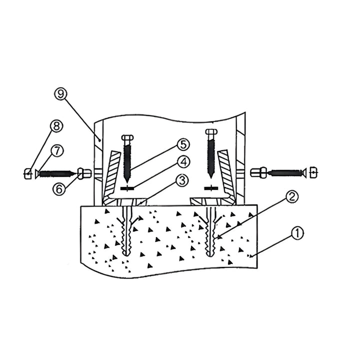 Kit completo di viti e staffe di fissaggio per sanitari a pavimento standard *** confezione 1
