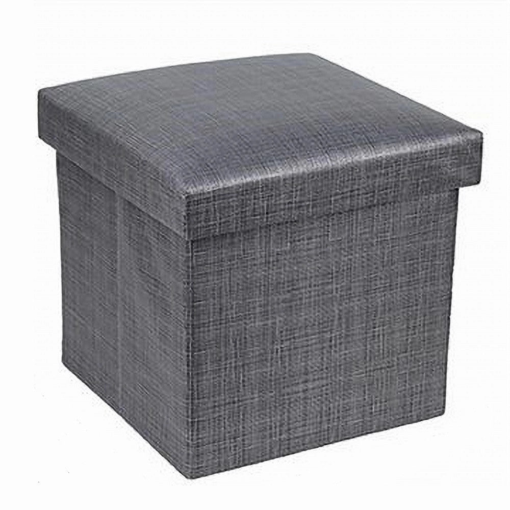 Trade Shop - Pouf Puff Contenitore Imbottito Portaoggetti Salvaspazio Seduta 38x38x35cm 79420 -