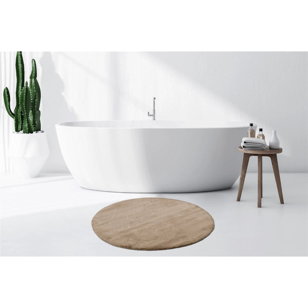 Tappeto da bagno Rabbit Light beige rotondo O 100 cm