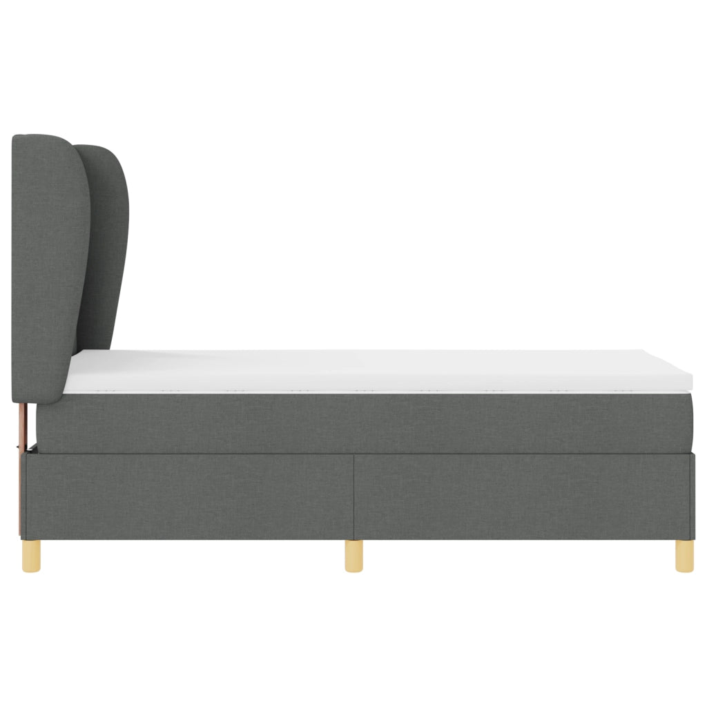 Materasso Box Spring Grigio Scuro 80x200 cm Tessuto