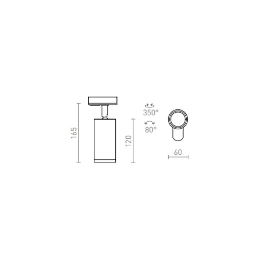 Faretto cilindrico BELENOS per binario monofase nero 230V LED GU10 9W