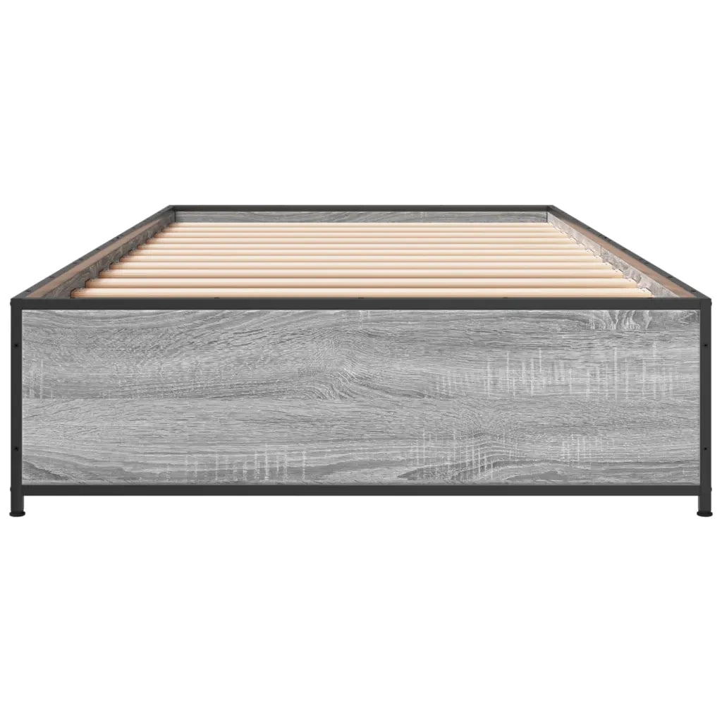 Giroletto Grigio Sonoma 90x200 cm Legno Multistrato e Metallo