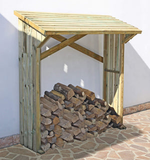 Legnaia da Giardino in Legno 180x70x182 cm con Griglia Taini