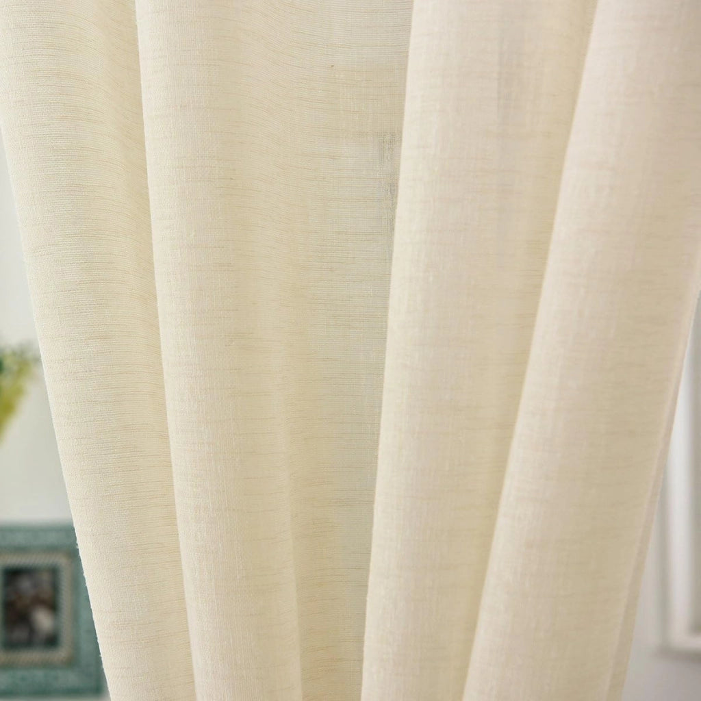 Tenda Finesta Trasparente, conveniente per camera da letto/soggiorno/biblioteca, leggera e aerata, per Camera da Letto Voile 1 Pannello 140x245 cm Crema