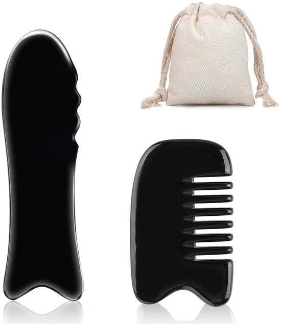 Strumenti di massaggio Gua Sha, tavolo di massaggio Gua Sha a doppia coda di bue (2 in 1)