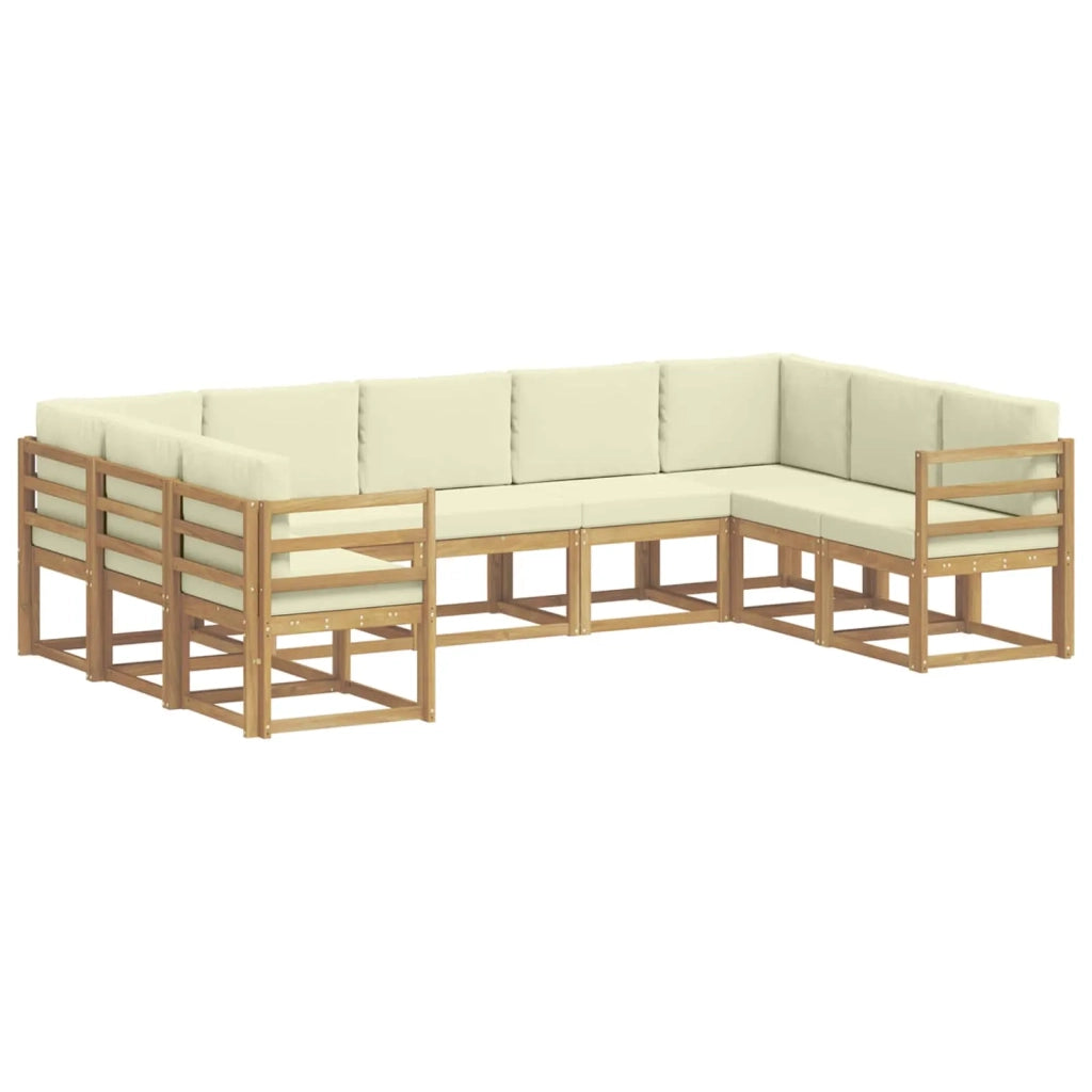 Set di divani da esterno 9 pz Bianco e Crema 3388204