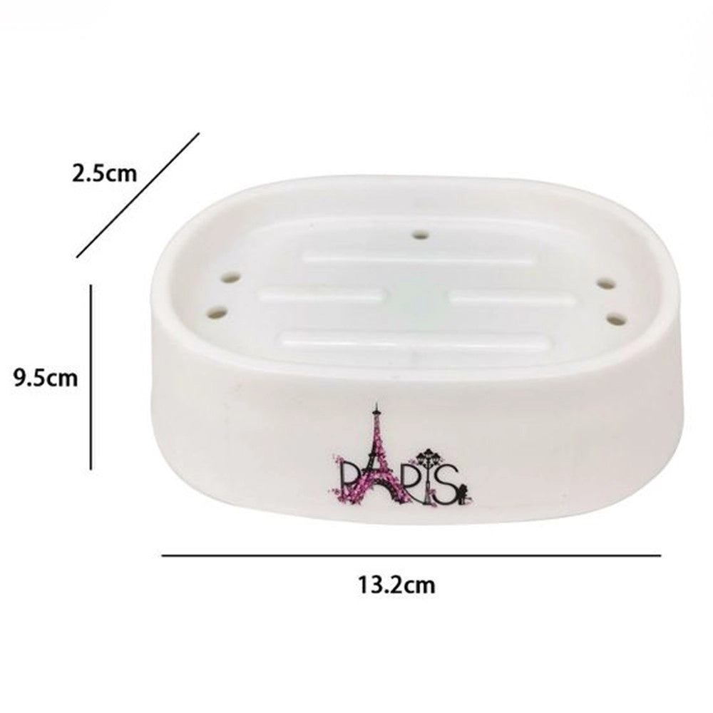 Trade Shop - Piattino Per Sapone Porta Saponetta Decorato Scritta Paris Accessori Bagno 87042 -