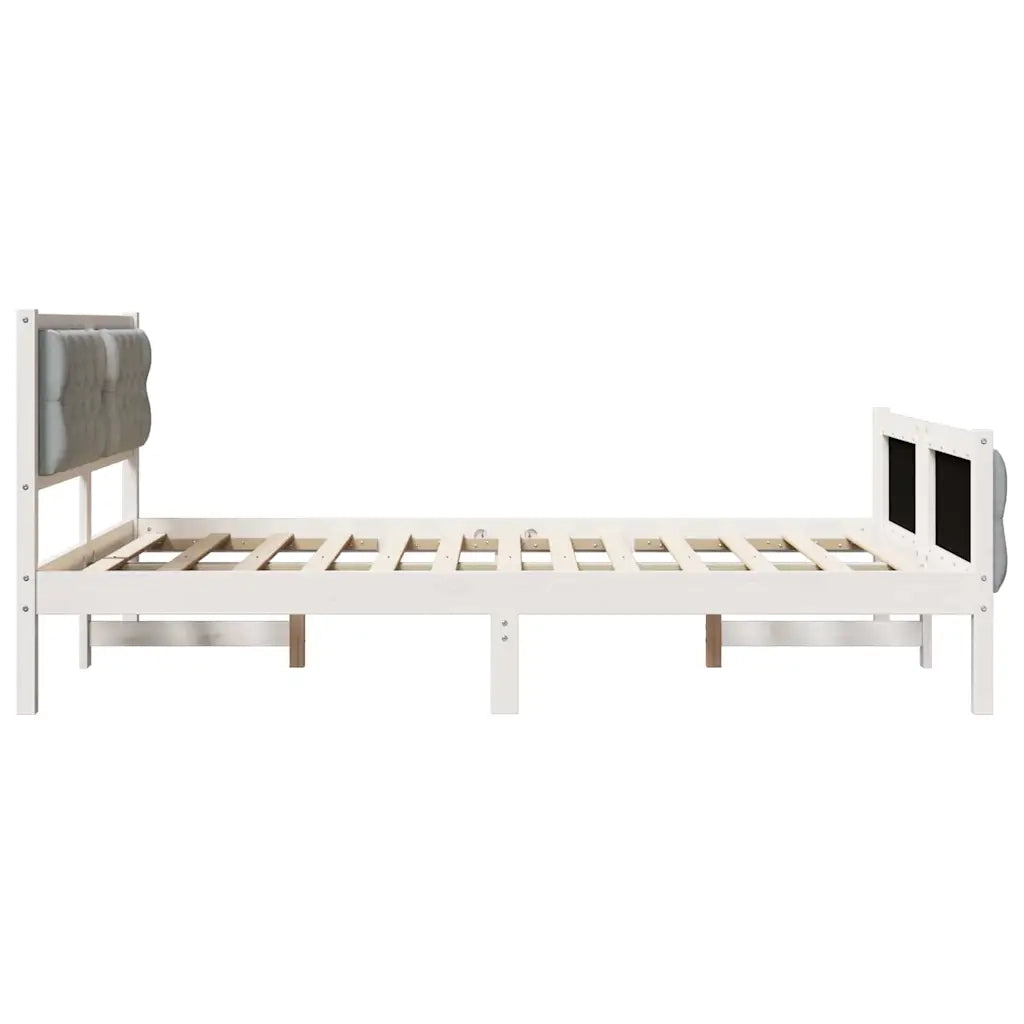 Struttura del letto Grigio chiaro 140 x 190 cm Pino massello