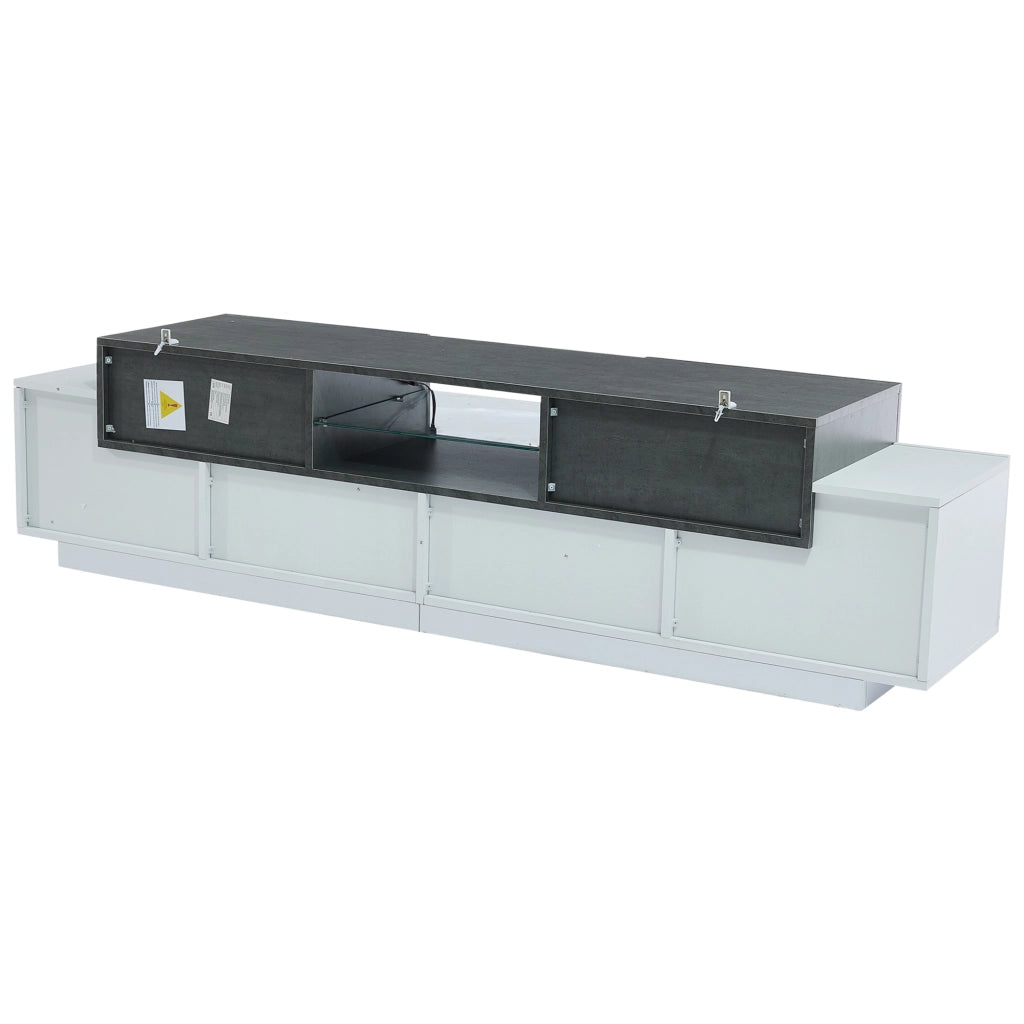 Cassettiera per TV Grigio+Bianco in truciolare 180 cm