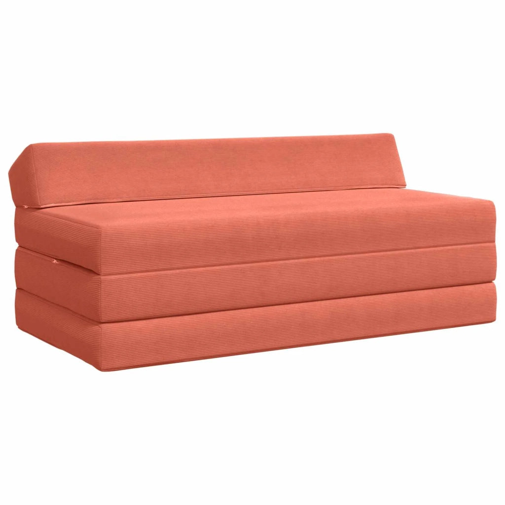 Divano letto | Sof¨¤ letto | Letto singolo Pieghevole Rosso Arancio 120 x 60 x 49 cm Tessuto