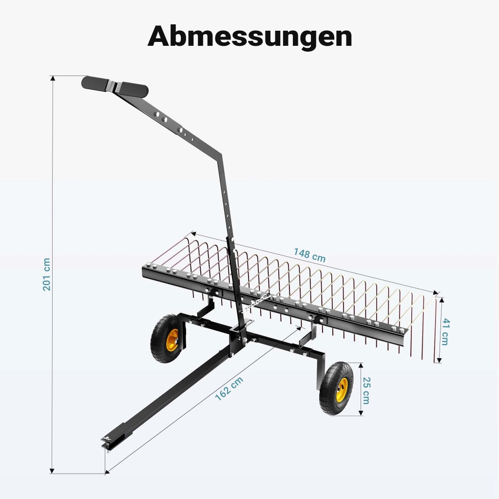 Strigliatore a molle trainato per prato 60" Larghezza di lavoro 148 cm Arieggiatore per trattorini Quad
