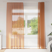 Tende in Voile con Tasche per Aste 2 pz Terracotta 4102234