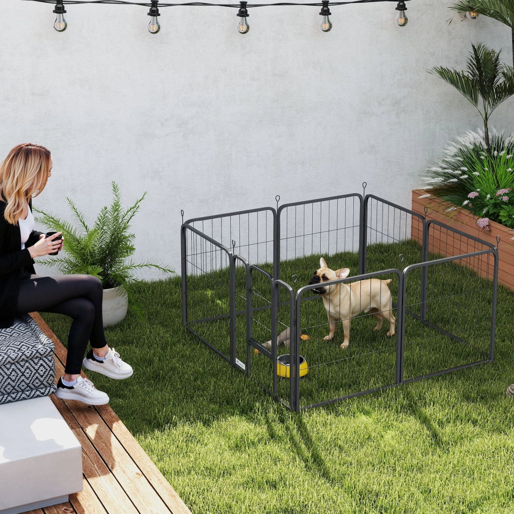 Recinto per Cani 8 Pannelli Modulabile Pieghevole ¨C zephmum ¨C Nero 60 cm