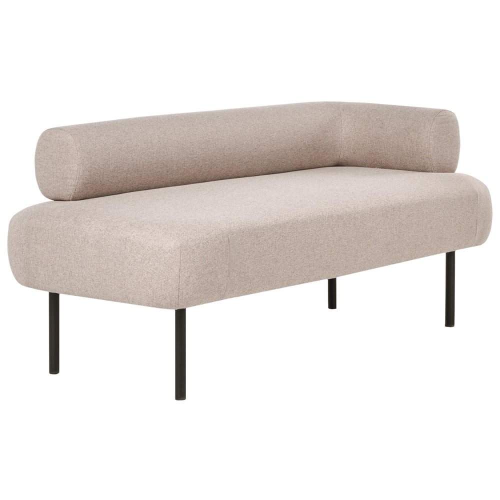 Chaise Lounge marrone chiaro destro in tessuto poliestere con cuscini decorativi Gambe in metallo Soggiorno di design moderno