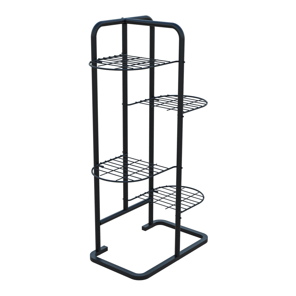 Stand Portapiante Pedersöre a 4 Piani Portavasi in Metallo Nero [en.casa]