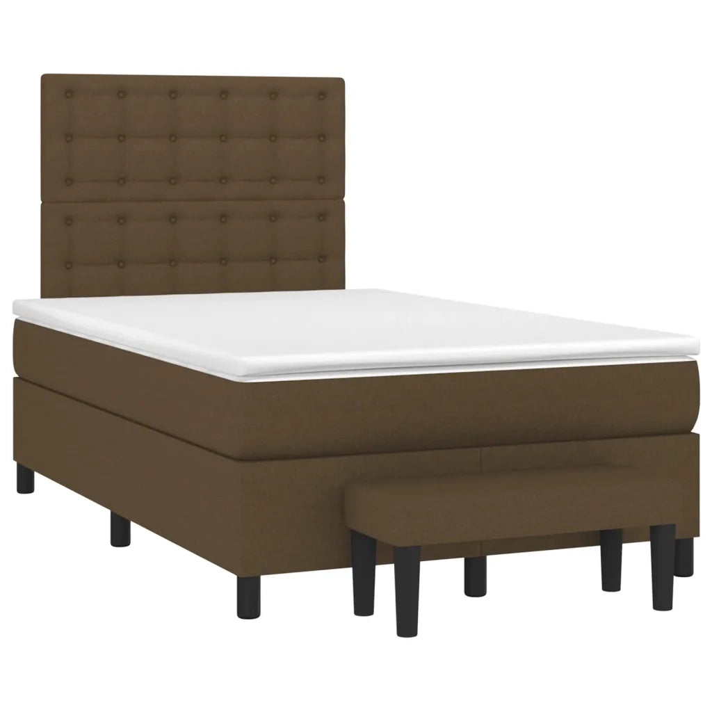 Giroletto a Molle con Materasso Marrone Scuro 120x190cm Tessuto 3270386
