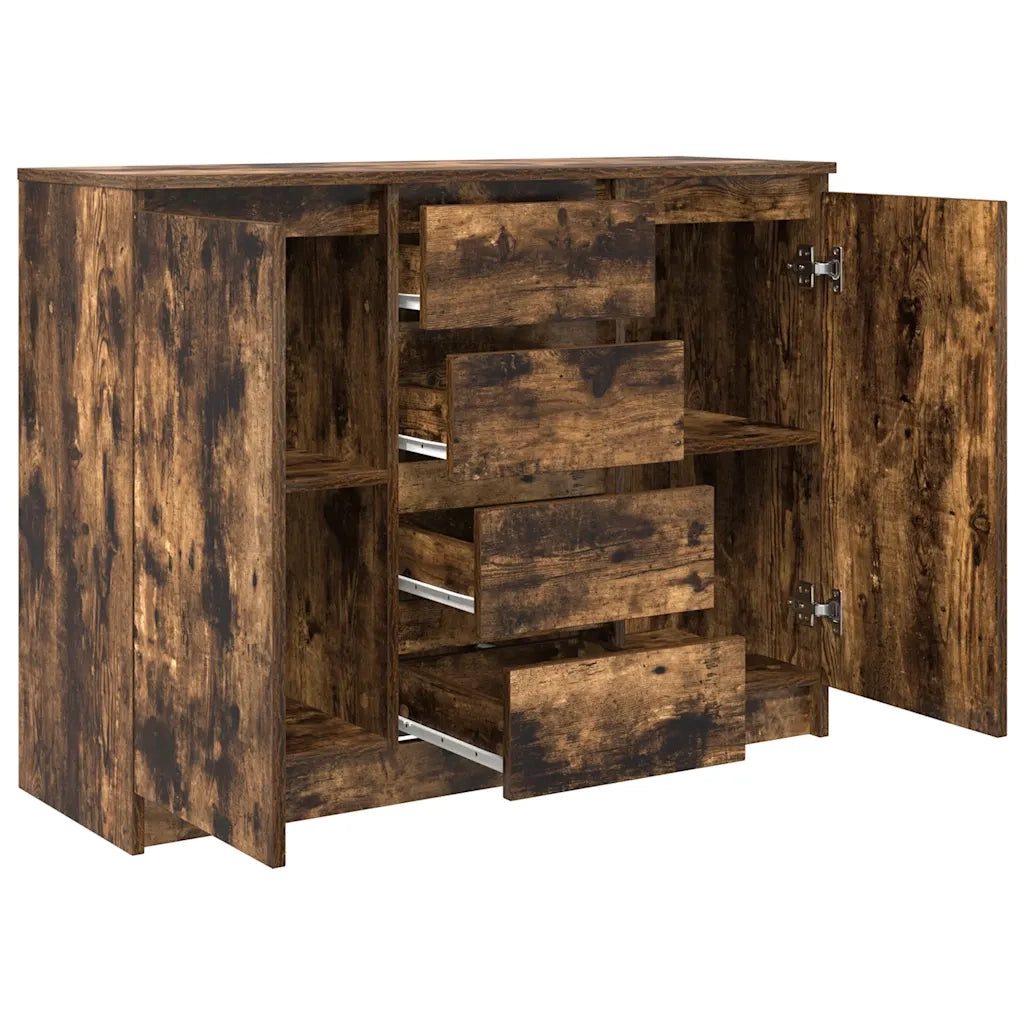 Credenza con Cassetti-Buffet-Armadio da cucina Rovere Fumo 100,5x35x76 cm in Truciolato