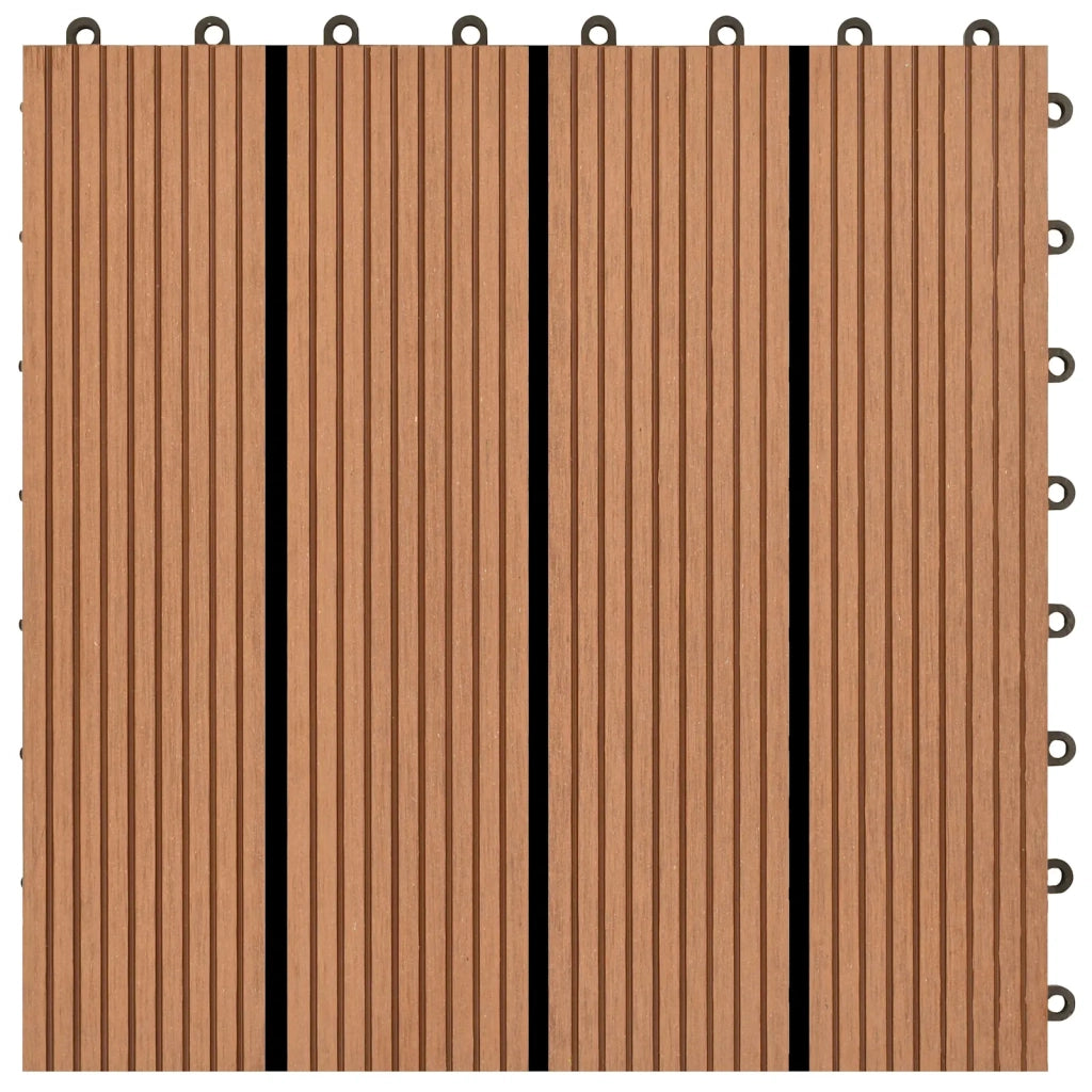 Piastrella per Decking 22 pz Marrone 30 x 30 cm WPC CFW3600907