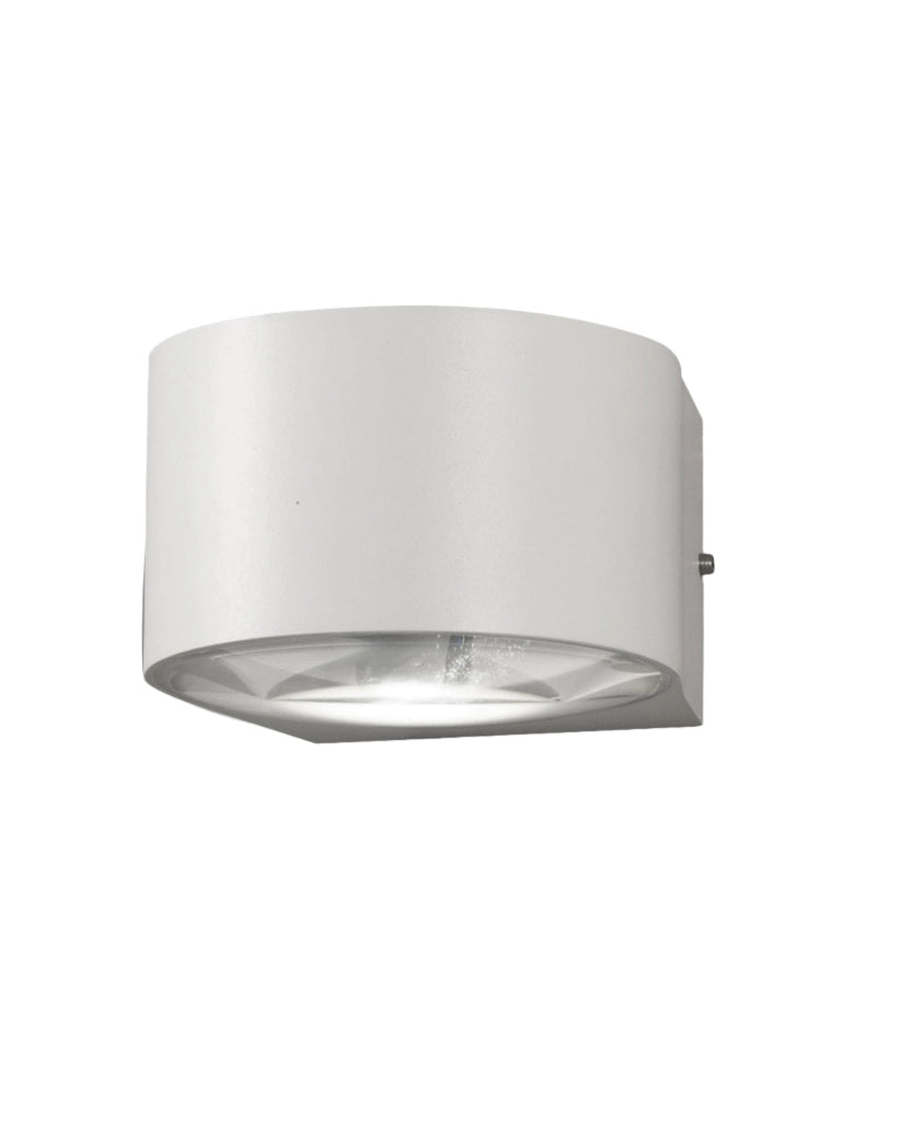 Lao Lampada da Parete Outdoor LED 12W 1080lm 3000K Colore Bianco in Alluminio e Vetro Cristallo IP65 Design Moderno ed Elegante