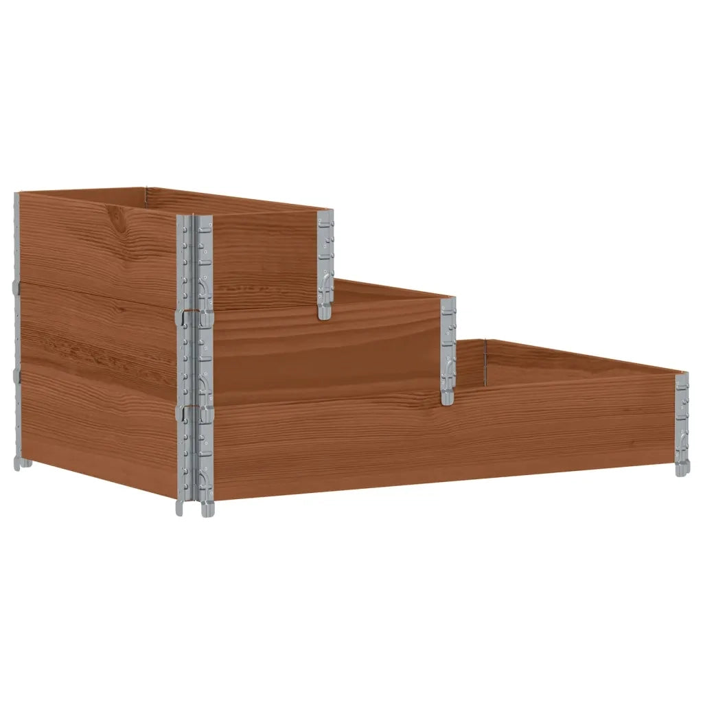 Fioriera Rialzata a 3 Livelli Marrone 120x80 cm Legno di Pino