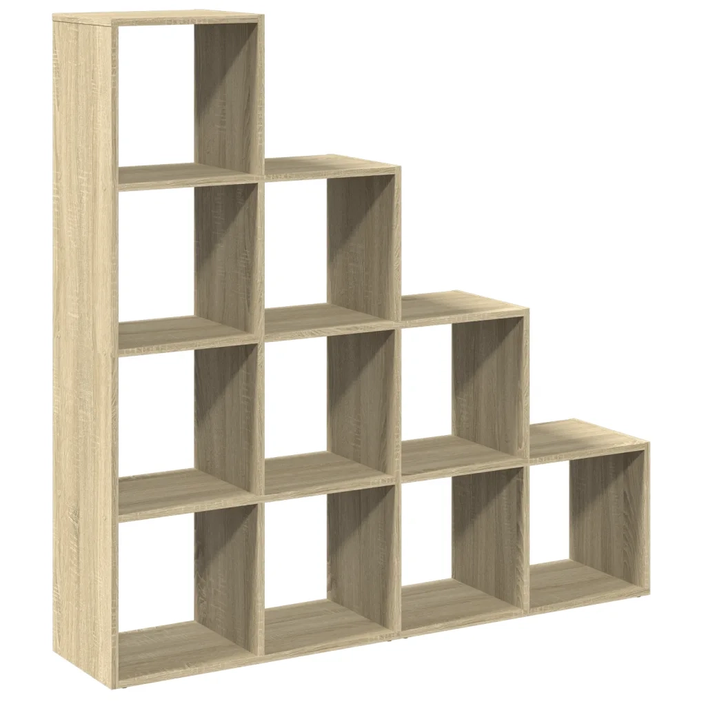 Libreria 4 Ripiani-Scaffale per Libri-Mobile di Stoccaggio Rovere Sonoma 131,5x29x131,5 cm Truciolato