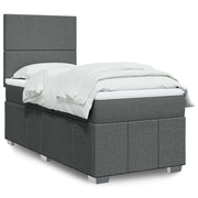 Giroletto a Molle con Materasso Grigio Scuro 80x200 cm Tessuto