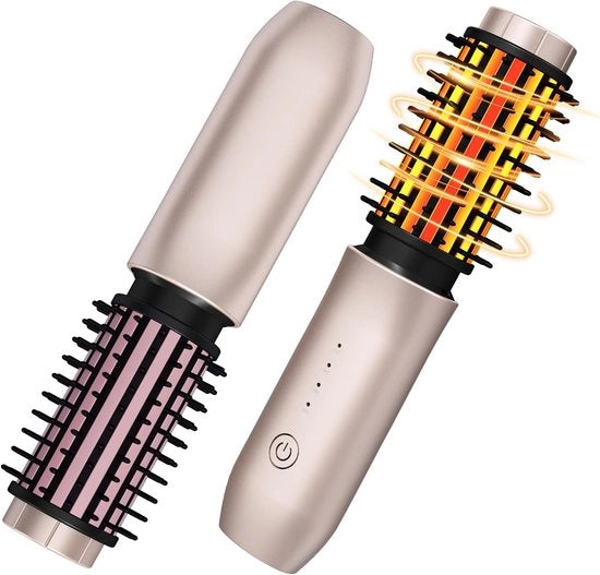 Krultang Kam 3 in 1 - Portatile - Krul Kam - 7000mAh Oplaadbaar - Mini Krul Kam Thermico - Plasma - USB Ricaricabile (Rosso Tendente al Porpora)