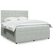 Giroletto a Molle con Materasso Grigio Chiaro 180x200cm Velluto 3294706